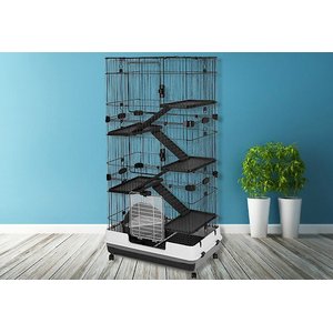 A&E Cage Company 60-in Extra-Large Deluxe 6-Tier Small Animal Cage, Black