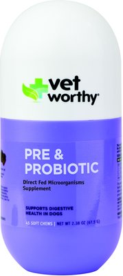Vet Worthy Pre & Probiotics Soft Chew Dog Supplement, 45 count, slide 1 of 1