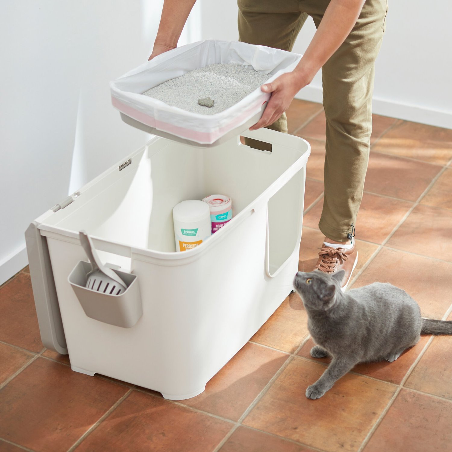 FRISCO MultiFunction Covered Cat Litter Box, Jumbo with Inner Tray