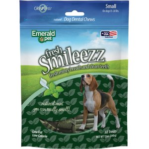 Emerald Pet Fresh Smileezz Small Grain-Free Dental Dog Treats, 32 count