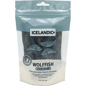 Icelandic+ Wolffish Stick Chews Dog Treats, 4-oz bag