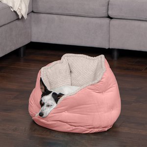 FurHaven Calming Hug Bolster Cat & Dog Bed, Soft Pink, Small