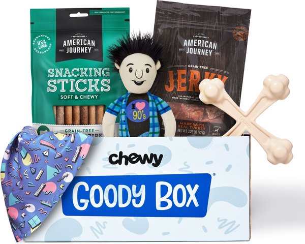 Goody Box Retro Dog Toys, Treats, & Bandana, Medium/Large slide 1 of 8