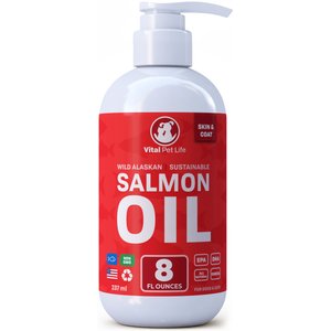 Vital Pet Life Wild Alaskan Salmon Oil Skin & Coat Health Liquid Cat & Dog Supplement, 8-oz bottle