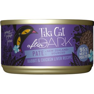 Tiki Cat After Dark Pate Rabbit & Chicken Liver Recipe Wet Cat Food, 3-oz, case of 12