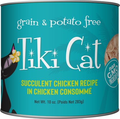 Tiki Cat Luau Succulent Chicken in Chicken Consommé Grain-Free Wet Cat Food, 10-oz, case of 4, slide 1 of 1