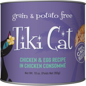 Tiki Cat Luau Chicken & Egg Recipe in Chicken Consommé Grain-Free Wet Cat Food, 10-oz, case of 4