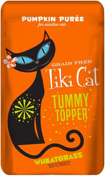 Tiki Cat Tummy Topper Pumpkin Puree Wheatgrass Grain-Free Wet Cat Food Topper, 1.5-oz, case of 12 slide 1 of 8