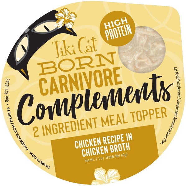 Tiki Cat Complements Chicken Recipe in Chicken Broth Wet Cat Food Topper, 2.1-oz, case of 8 slide 1 of 9