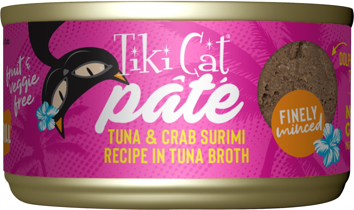 TIKI CAT Pate Tuna & Crab Surimi Recipe in Tuna Broth Wet Cat Food, 2.8