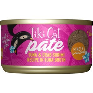 Tiki Cat Pate Tuna & Crab Surimi Recipe in Tuna Broth Wet Cat Food, 2.8-oz, case of 12