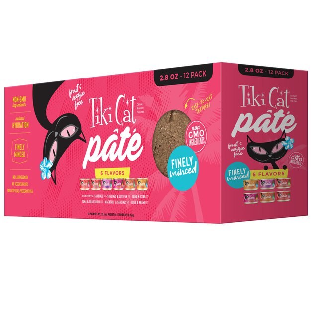 TIKI CAT Pate Variety Pack Wet Cat Food, 2.8-oz, case of 12 - Chewy.com
