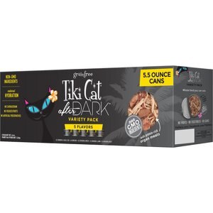 Tiki Cat After Dark Variety Pack Grain-Free Wet Cat Food, 5.5-oz, case of 8