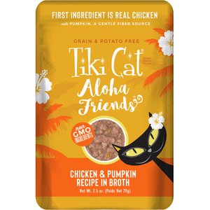 Tiki Cat Aloha Friends Chicken & Pumpkin Recipe in Broth Grain-Free Wet Cat Food, 2.5-oz, case of 12