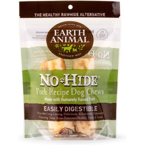 Earth Animal No-Hide Humanely-Raised Pork Small Natural Rawhide Alternative Dog Chews, 2 count