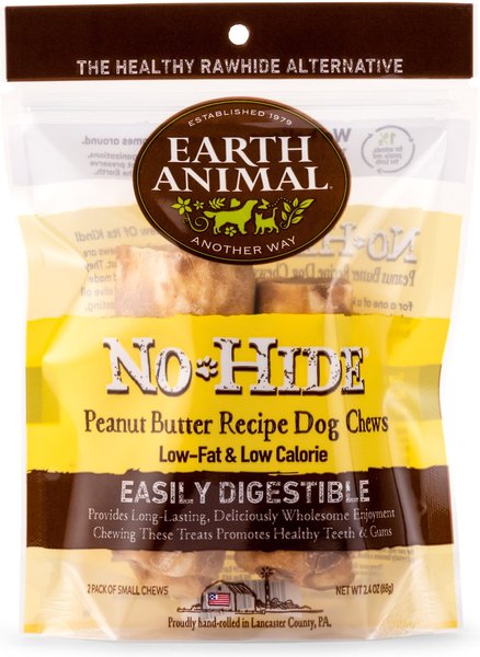 Earth Animal No-Hide Peanut Butter Small Natural Rawhide Alternative Dog Chews, 2 count slide 1 of 5