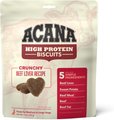 ACANA High-Protein Biscuits Grain-Free Beef Liver Recipe Med/Large Breed Dog Treats, 9-oz bag