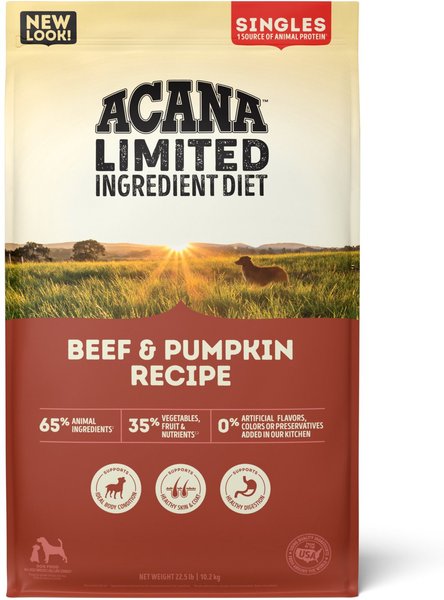 ACANA Singles Limited Ingredient Diet Beef & Pumpkin Recipe Grain-Free Dry Dog Food, 25-lb bag slide 1 of 9