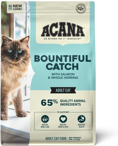 ACANA Bountiful Catch High-Protein Adult Dry Cat Food, 4-lb bag slide 1 of 8