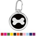 Red Dingo Bone Stainless Steel Personalized Dog & Cat ID Tag, Black, Small