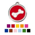 Red Dingo Cartoon Bone Stainless Steel Personalized Dog & Cat ID Tag, Red, Medium