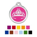 Red Dingo Crown Stainless Steel Personalized Dog & Cat ID Tag, Hot Pink, Medium