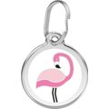 Red Dingo Flamingo Stainless Steel Personalized Dog & Cat ID Tag, Medium