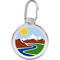 Red Dingo Mountains Stainless Steel Personalized Dog & Cat ID Tag, Medium