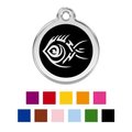 Red Dingo Tribal Fish Stainless Steel Personalized Dog & Cat ID Tag, Black, Small