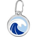 Red Dingo Wave Stainless Steel Personalized Dog & Cat ID Tag, Medium