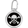 Red Dingo Skull & Crossbones Stainless Steel Personalized Dog & Cat ID Tag, Black, Large