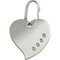 Red Dingo Heart Crystal Diamante Stainless Steel Personalized Dog & Cat ID Tag, Medium