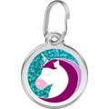 Red Dingo Glitter Unicorn Stainless Steel Personalized Dog & Cat ID Tag, Medium