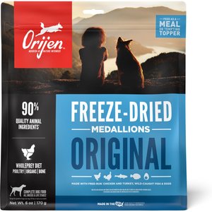 ORIJEN Original Grain-Free Freeze-Dried Dog Food & Topper, 6-oz bag