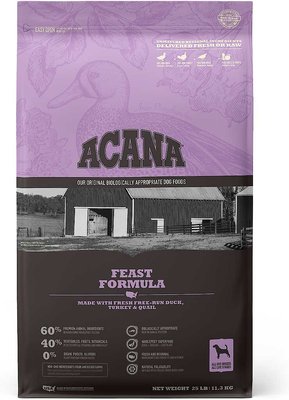 ACANA Feast Formula Grain-Free Dry Dog Food, 25-lb bag, slide 1 of 1