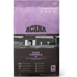 ACANA Feast Formula Grain-Free Dry Dog Food, 25-lb bag