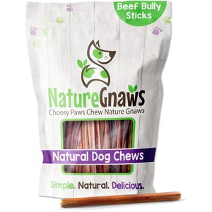 Nature Gnaws Beef Bully Sticks 5-6-in Dog Treats, 8-oz bag