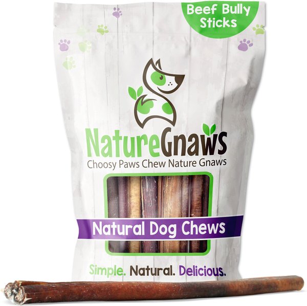 Nature Gnaws Beef Bully Sticks 11-12-in Dog Treats, 8-oz bag slide 1 of 9