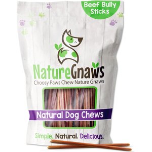 Nature Gnaws Extra Thin Bully Sticks 5 - 6" Dog Treats, 10 count