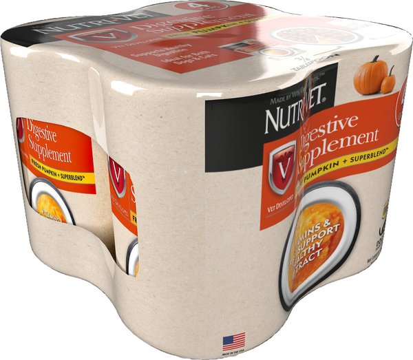 Nutri-Vet Fresh Pumpkin + SuperBlend Flavored Puree Digestive Supplement for Cats & Dogs, 4 count slide 1 of 7