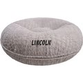 Bessie + Barnie Signature Serenity Grey Bagel Personalized Pillow Cat & Dog Bed w/ Removable Cover, X-Small