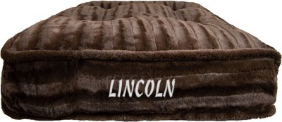 Bessie + Barnie Godiva Brown Personalized Pillow Cat & Dog Bed w/ Removable Cover, slide 1 of 1