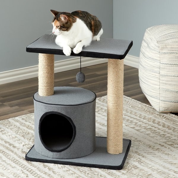 Two By Two The Cherry 20.9-in Felt Cat Condo, Grey slide 1 of 3
