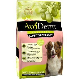 AvoDerm Advanced Sensitive Support Salmon & Oatmeal Formula Dry Dog Food, 22-lb bag