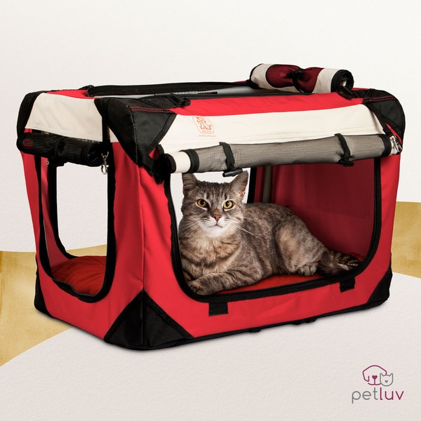 PetLuv Happy Cat Soft-Sided Cat Carrier, Red, Small slide 1 of 7