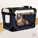 PetLuv Happy Cat Soft-Sided Cat Carrier, Navy, Large
