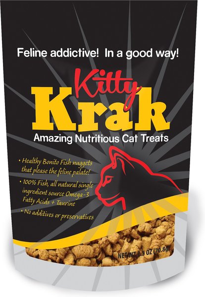 Pet Healthy Brands Kitty Krak Fish Nuggets Cat Treats, 2.5-oz bag slide 1 of 2