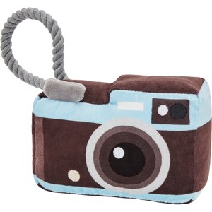 Frisco Road Trip Camera Plush with Rope Squeaky Dog Toy