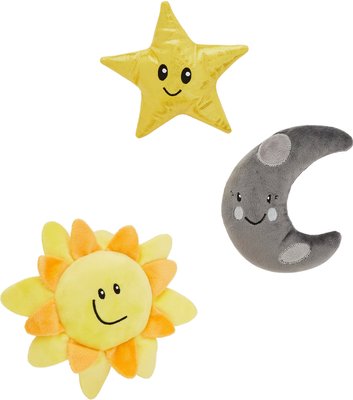 Frisco Road Trip Sun, Moon, and Star Plush Squeaky Dog Toy, 3-count, slide 1 of 1