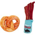 Frisco Road Trip Jerky and Pretzel Plush Squeaky Dog Toy, 2-count, Small/Medium